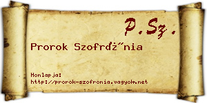 Prorok Szofrónia névjegykártya